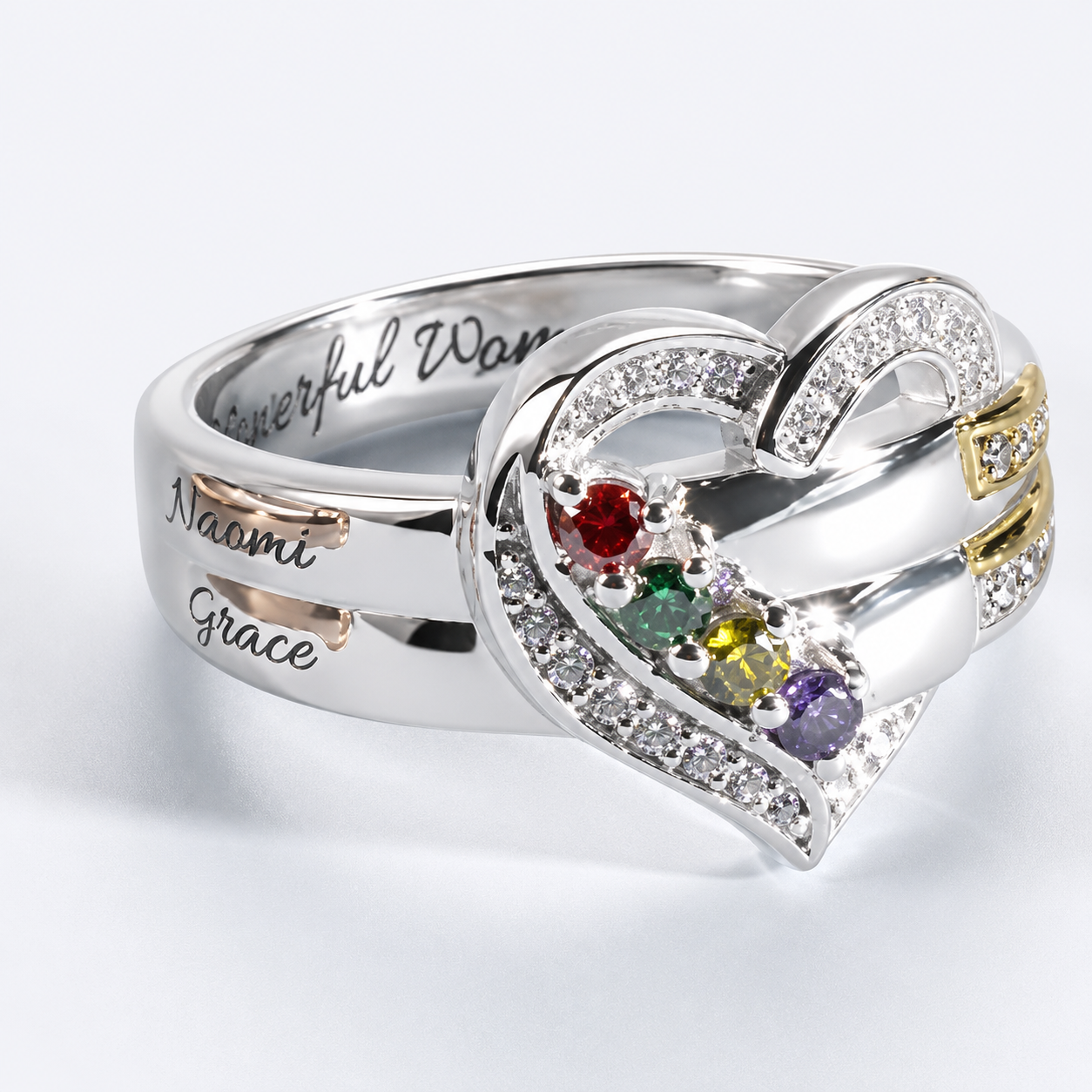 Fashionable And Individual Birthday Stone Ring For Women
