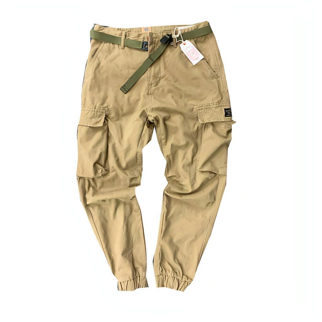 Pantalones casuales de algodón con múltiples bolsillos para hombre