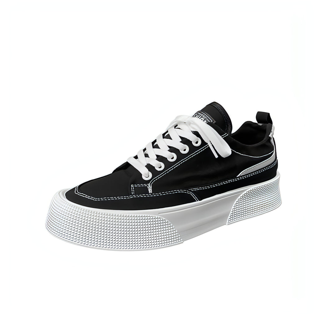 Zapatillas deportivas informales de lona transpirables de plataforma baja para hombre