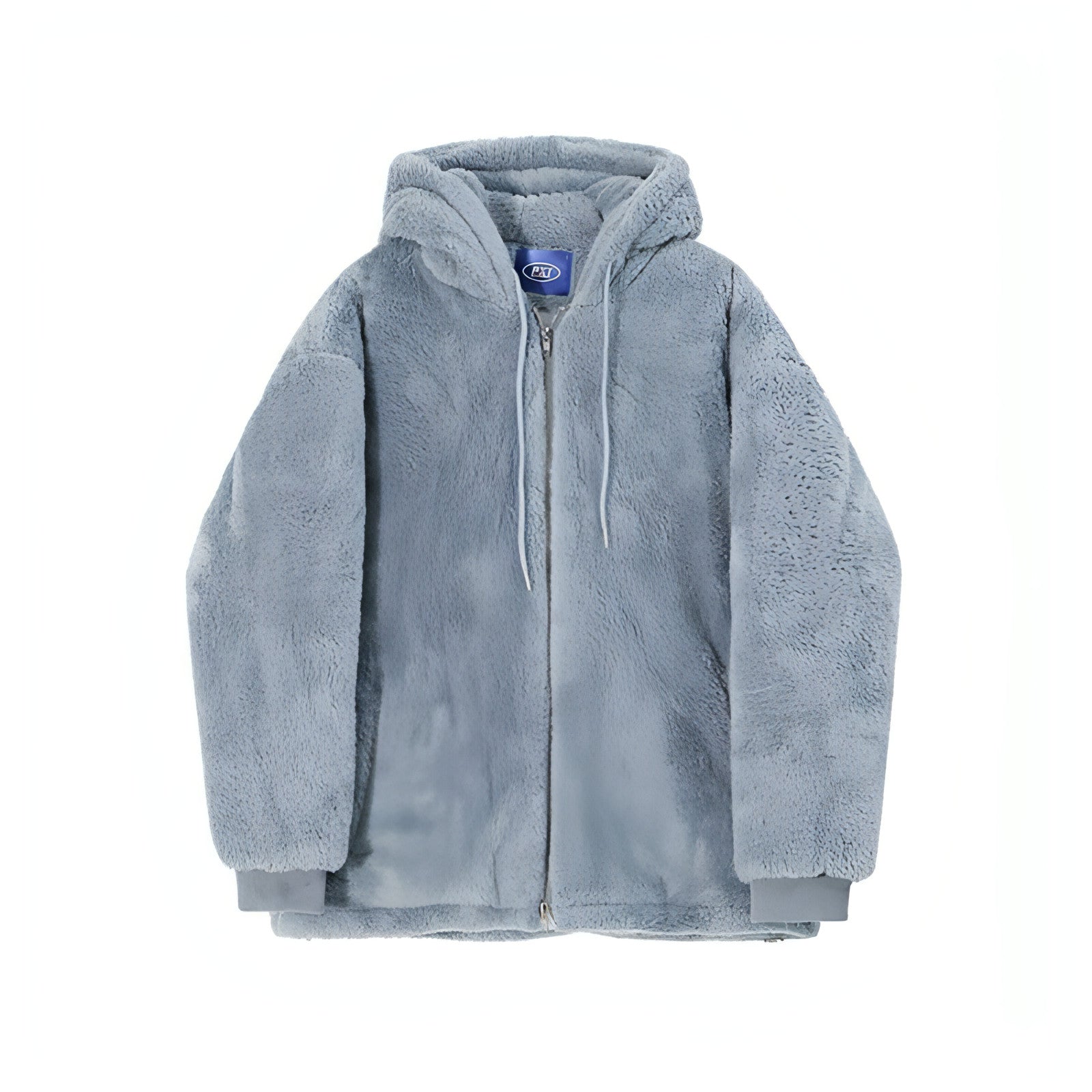 Sudadera con capucha gruesa de lana de cordero holgada y combinable para hombre