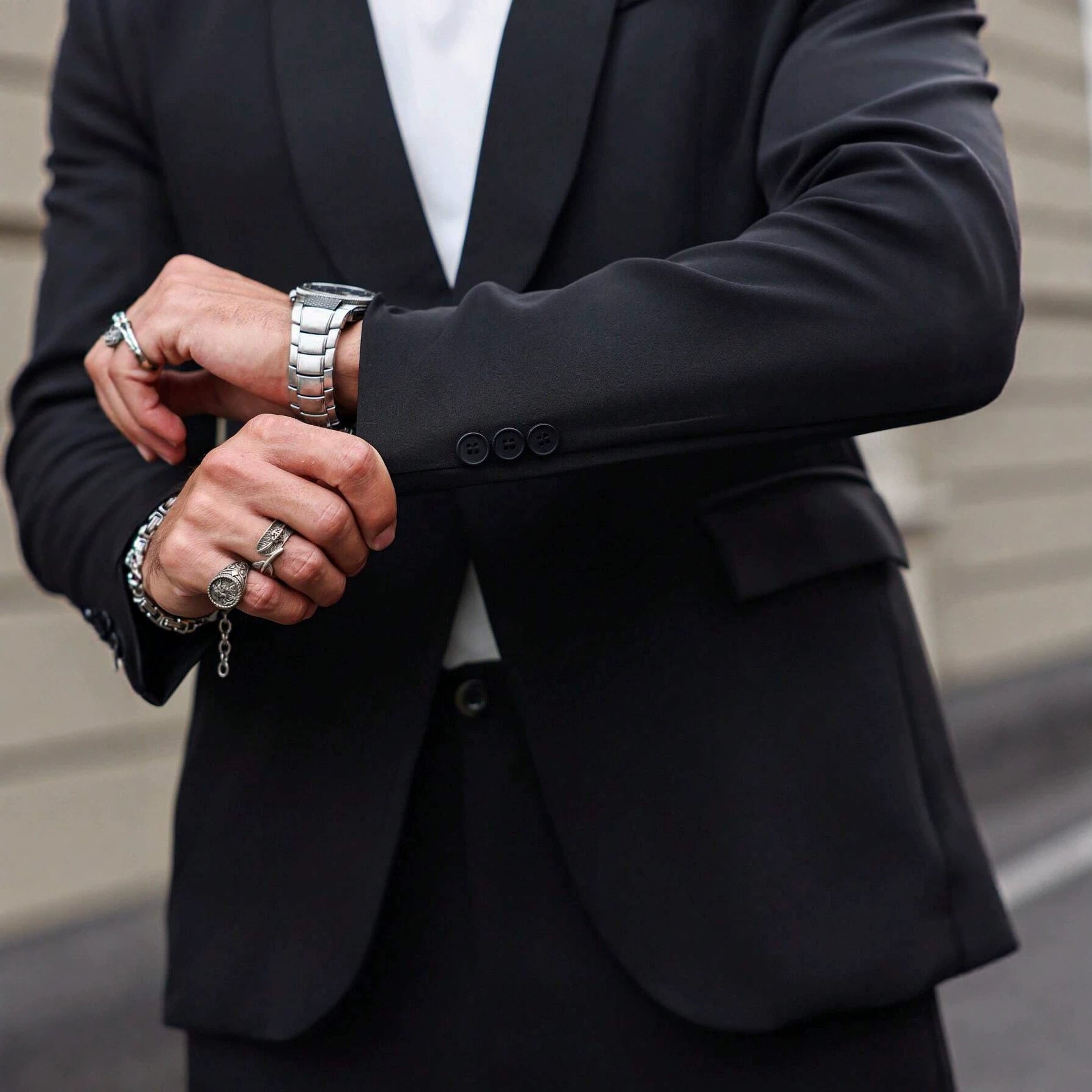 VELMONT™ Executive Black Slim Fit Suit – Premium Men's Business Formal Two-Piece Suit