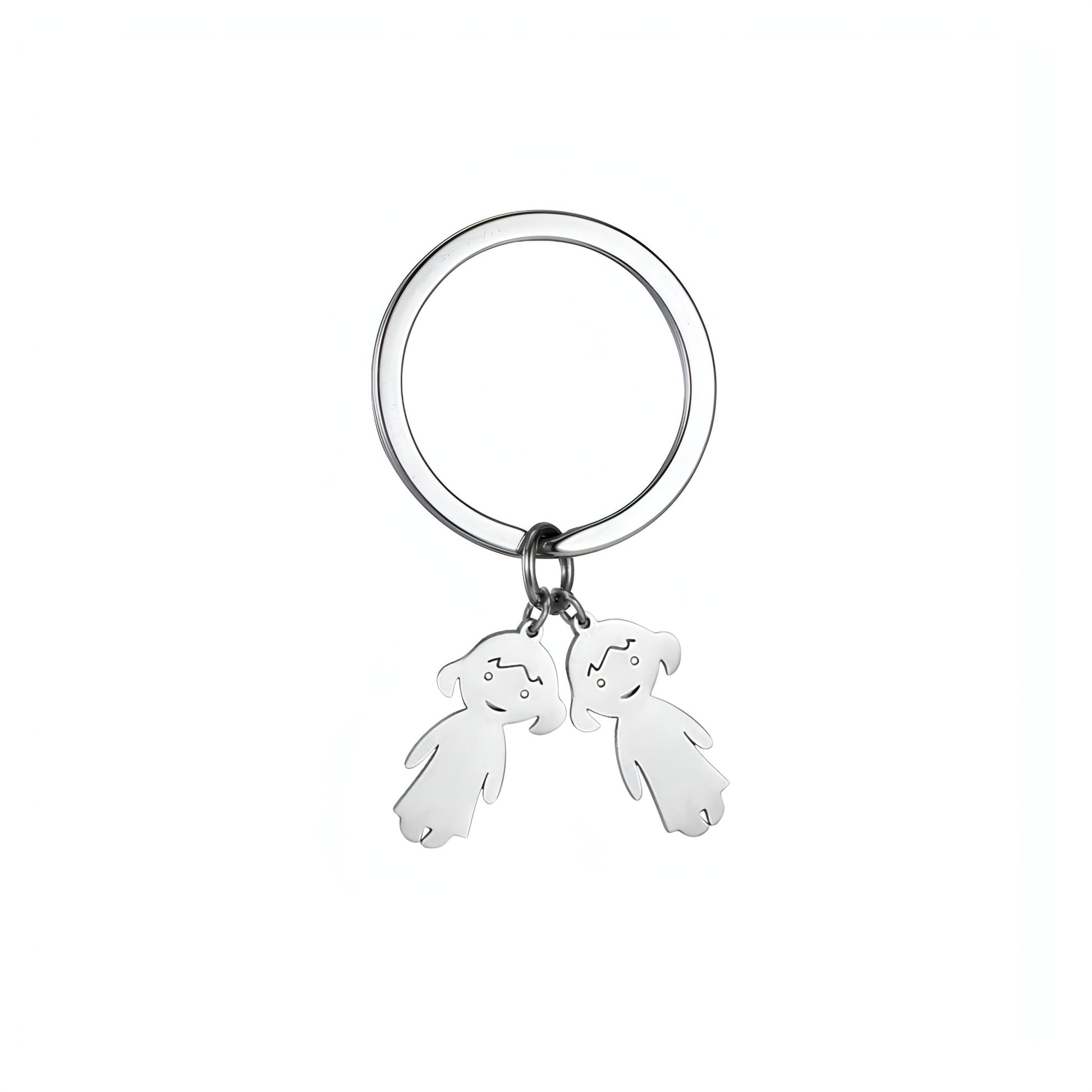 Personalized Name & Date Keychain – Custom Engraved Boy & Girl Keyring