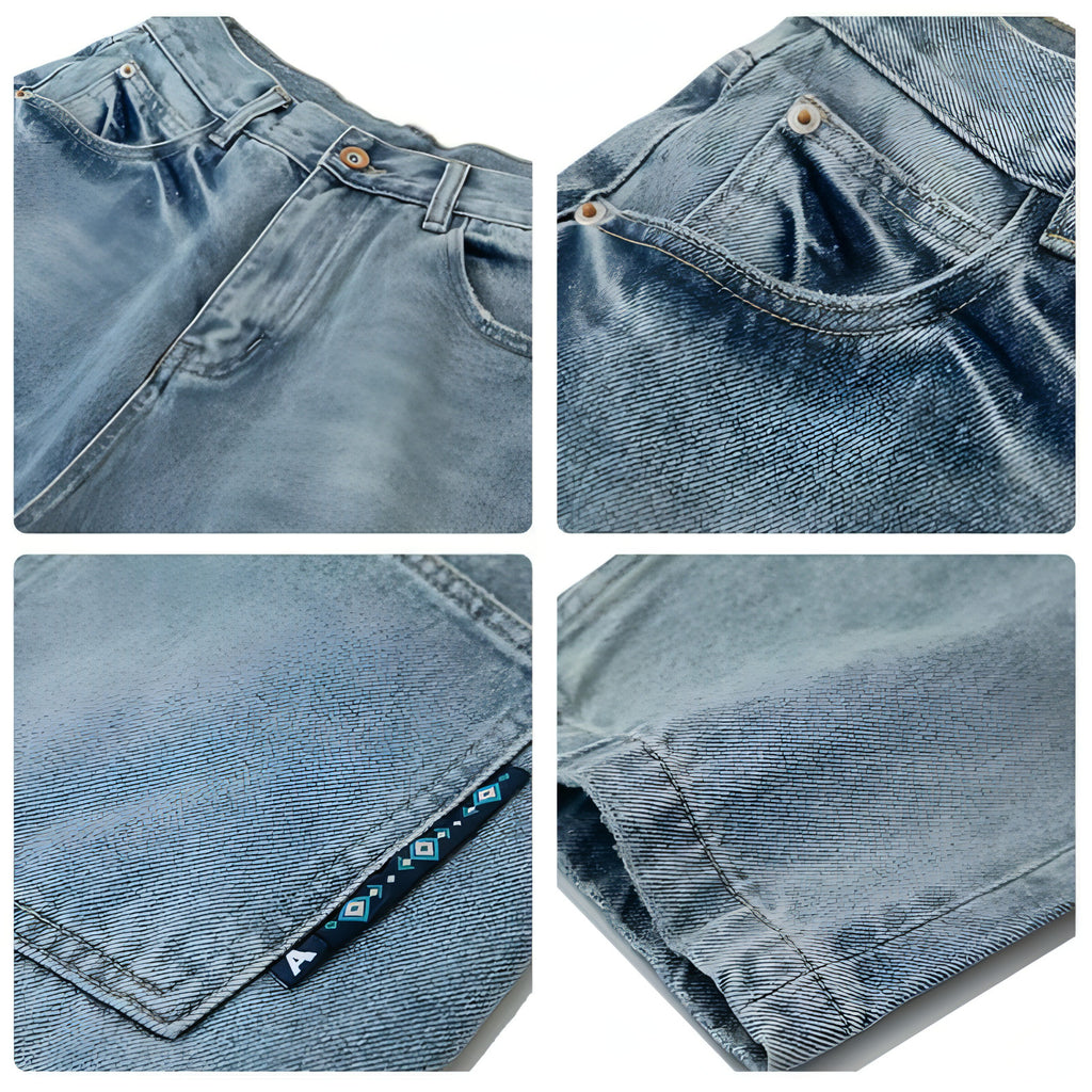 Fashion Retro Distressed Washed Jeans Men