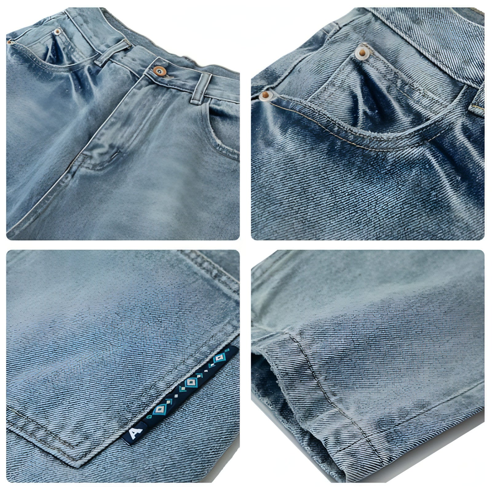 Fashion Retro Distressed Washed Jeans Men