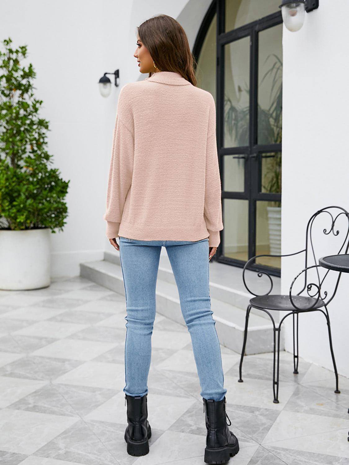 Turtleneck Vállas pulóver