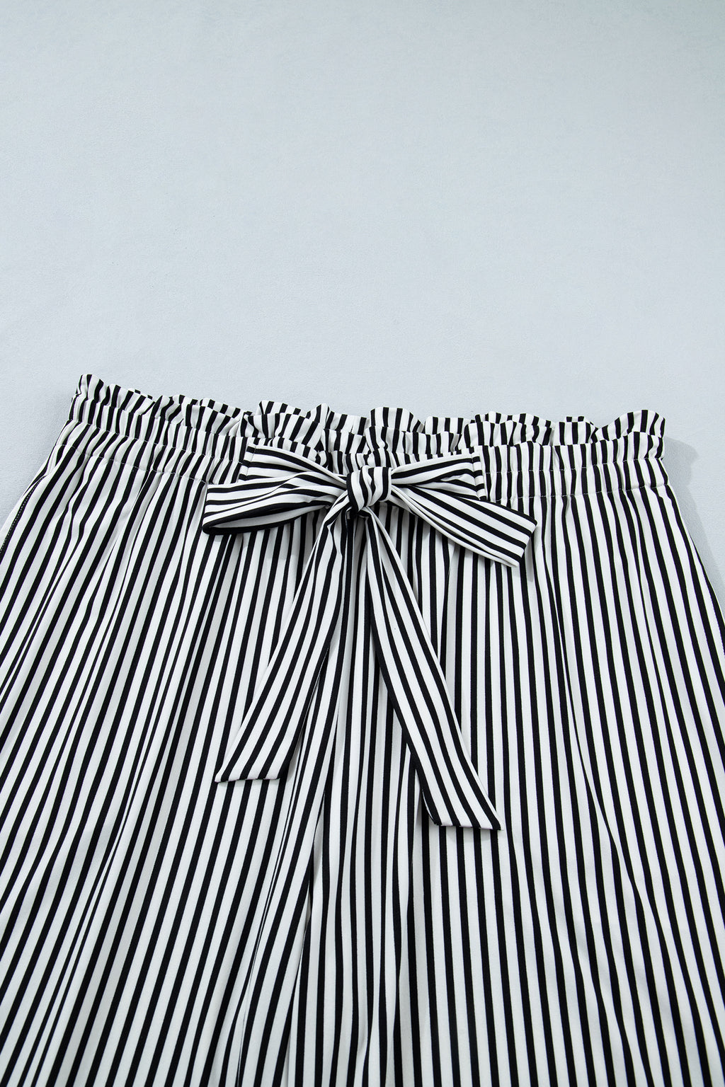 Black Stripe Plus Size Loose Straight Casual Pants