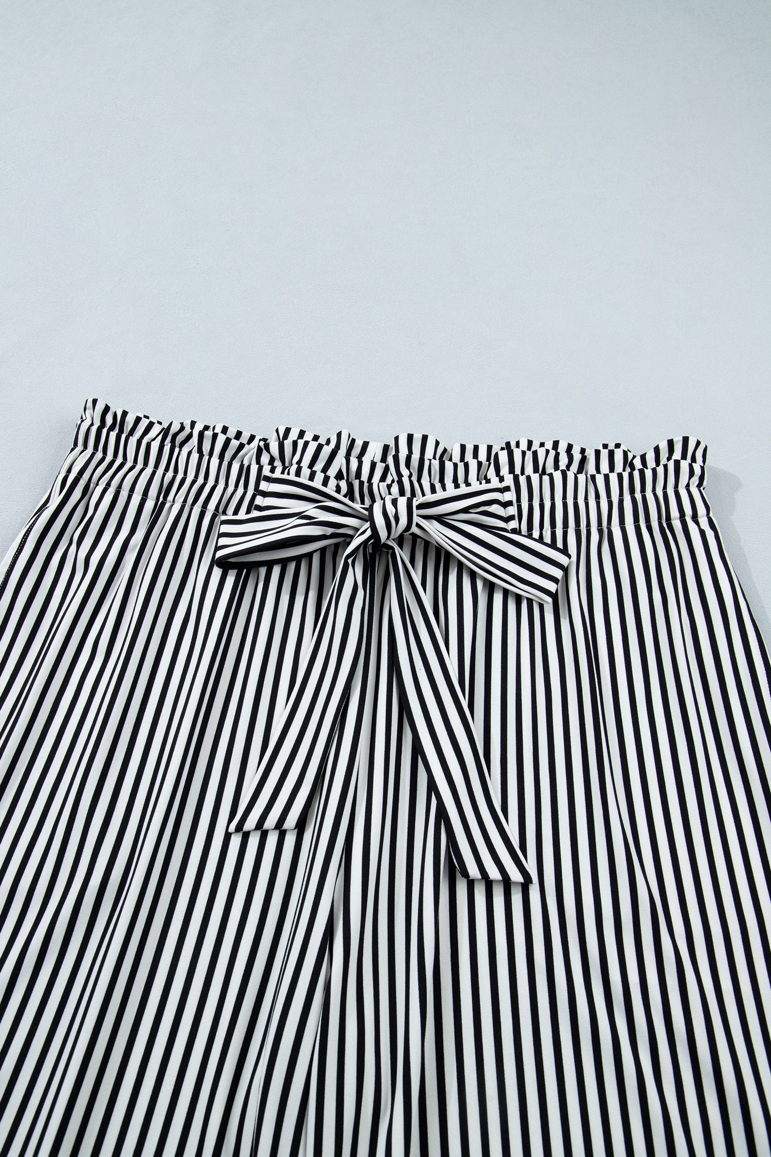Black Stripe Plus Size Loose Straight Casual Pants