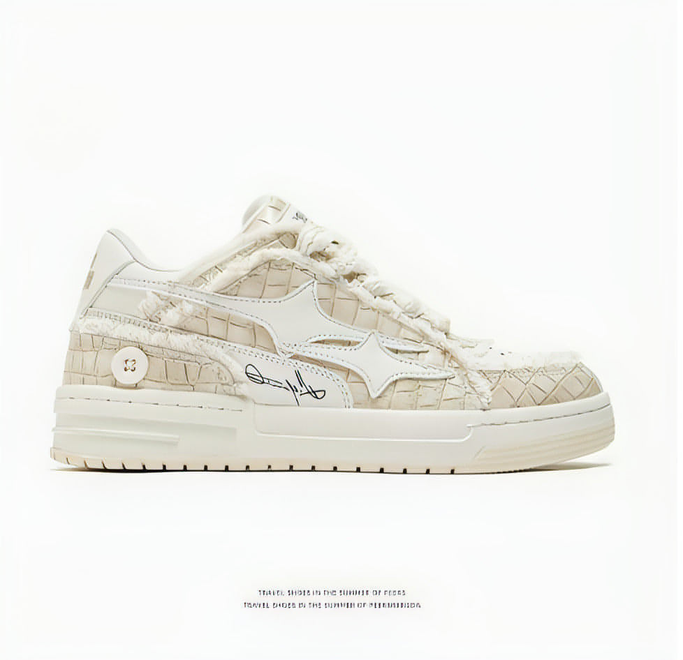 Zapatos blancos transpirables informales de estilo coreano para hombre