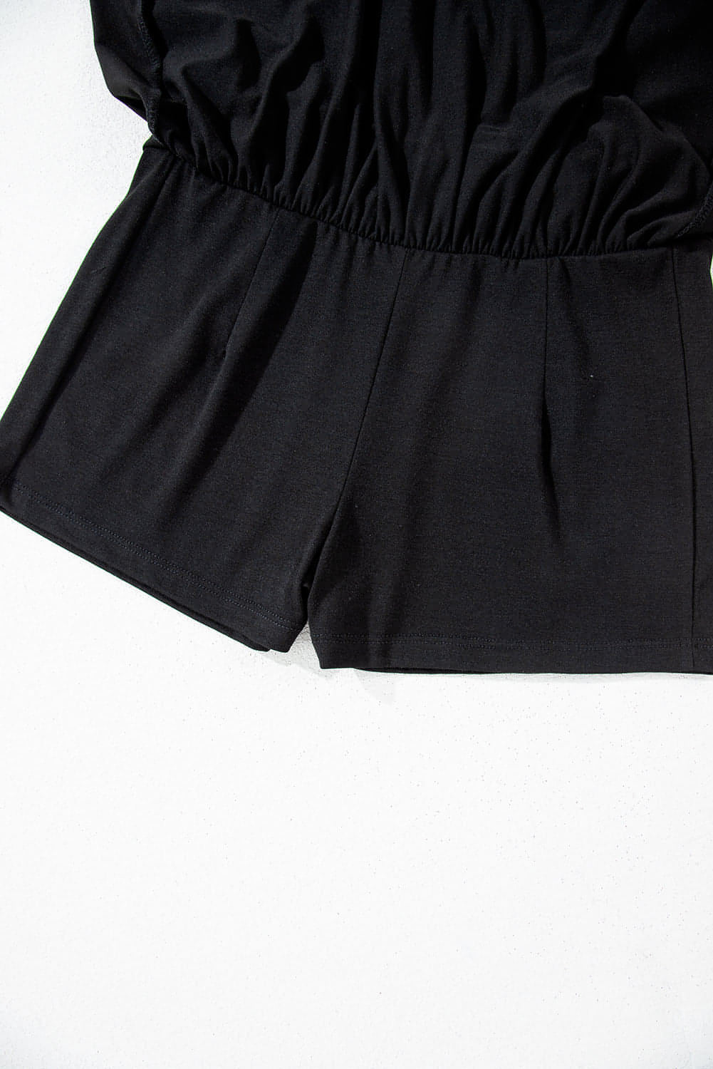 Zwarte brede tailleband met ruches en skort