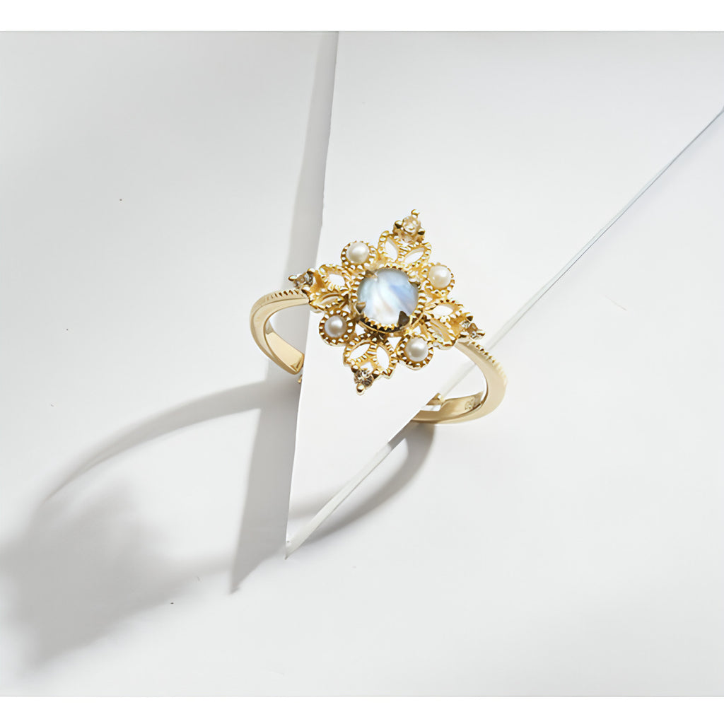 LuxeJewels™ – Ethereal Moonstone Pearl Ring