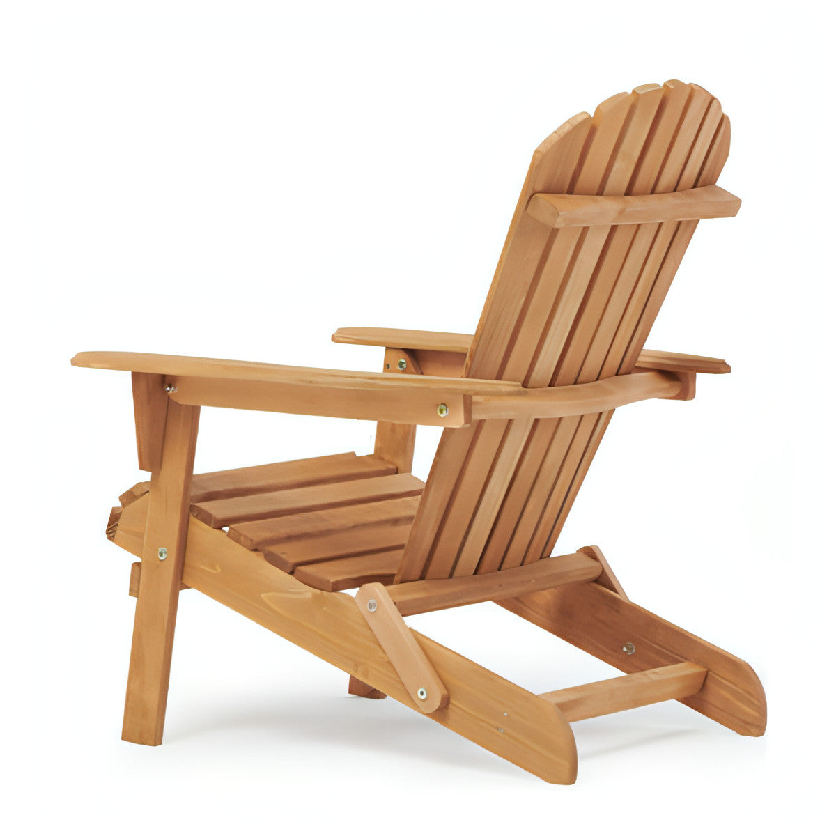LuneluX_Home – Wooden Folding Adirondack Chair Set (2 pcs, Light Brown)