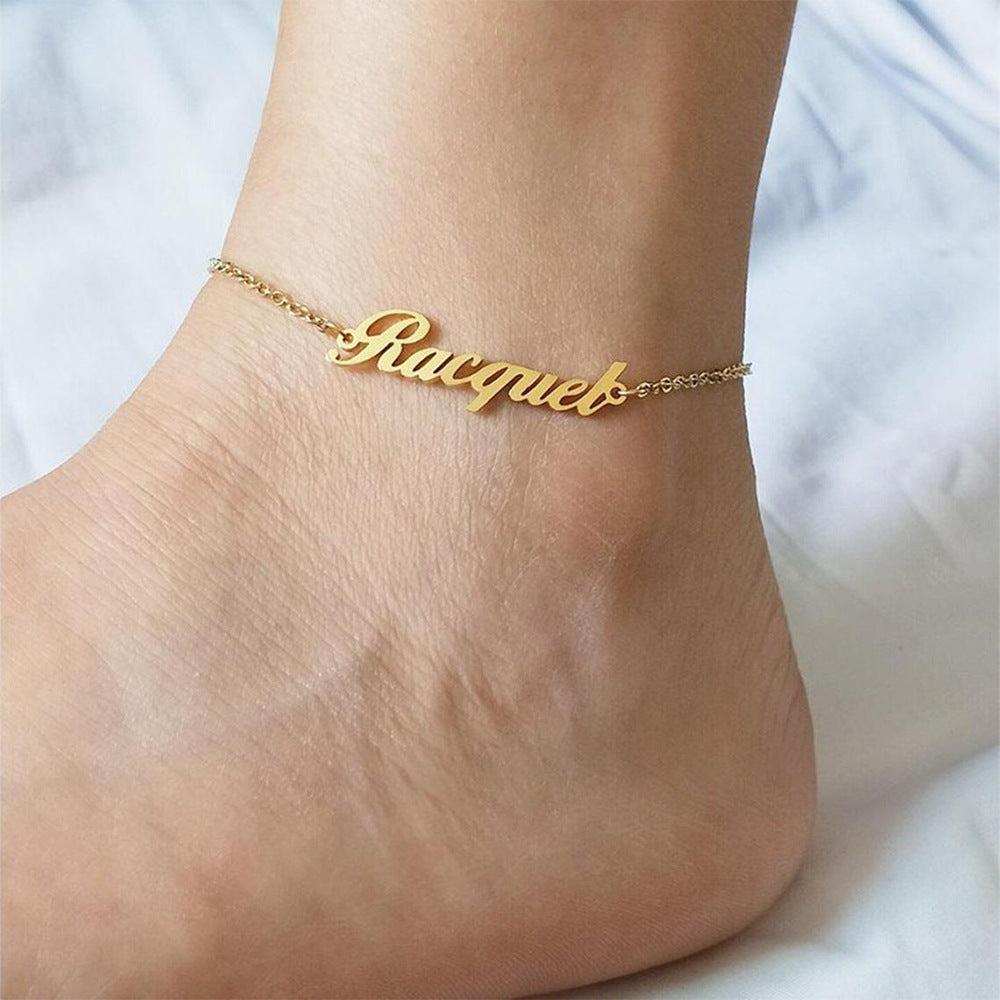 WOLFSHUNTER™ SIGNATURELINE – Personalized 316L Stainless Steel Name Anklet