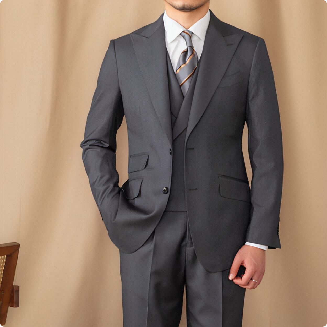 Woolverton™ – Three-Piece Pure Wool Business Suit