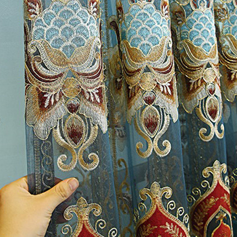 VeluRomi™ – Modern Velvet Embroidered Curtains for Light-Proof Elegance