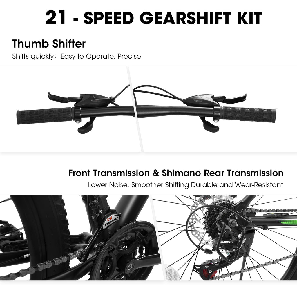 Ecarpat™ MTB - City-Cruizer – 27.5" 21-Speed Mountain Bike (ALUMINIUM Frame)