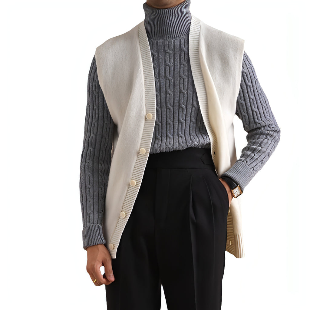 Turtleneck pulover moški z dolgimi rokavi