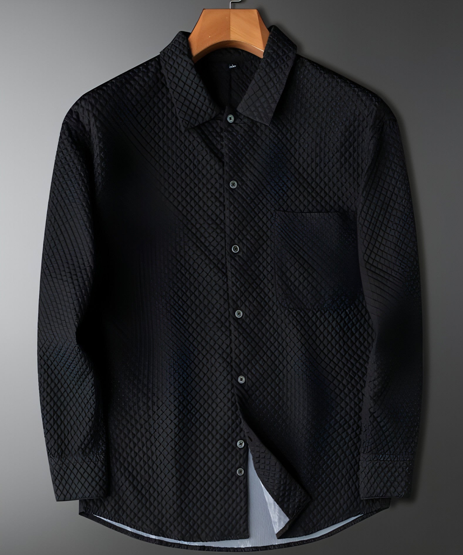 Camisa de vestir blanca de manga larga para hombre