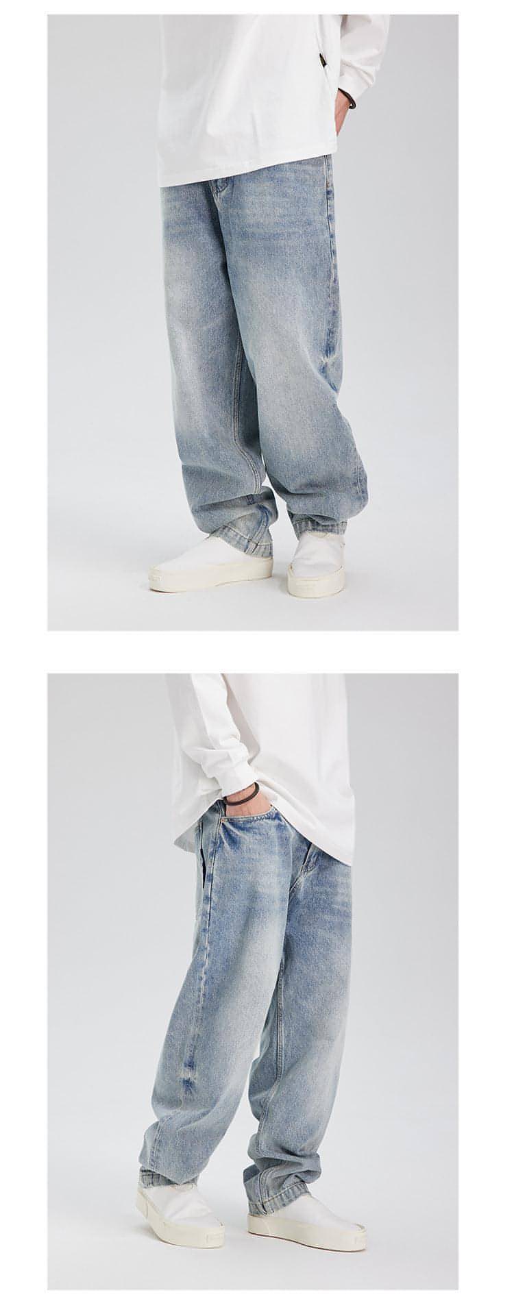 Fashion Retro Distressed Washed Jeans Men