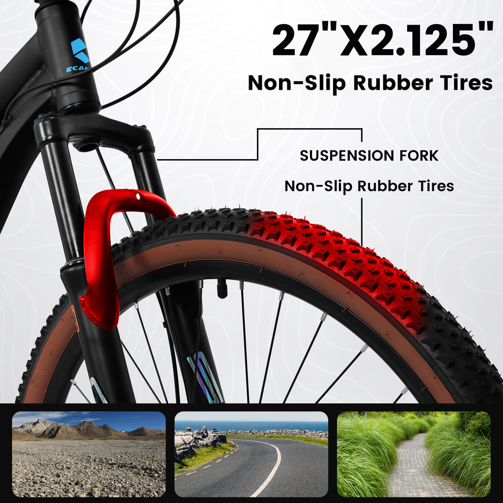Carpat™ MTB Velocity 27 – 27.5" ALUMINIUM Mountain Bike (21-Speed, Black-Blue)