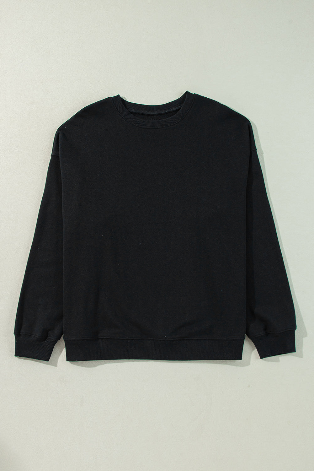 Apricot Solid Crew Neck Drop Shoulder Plus Size Sweatshirt