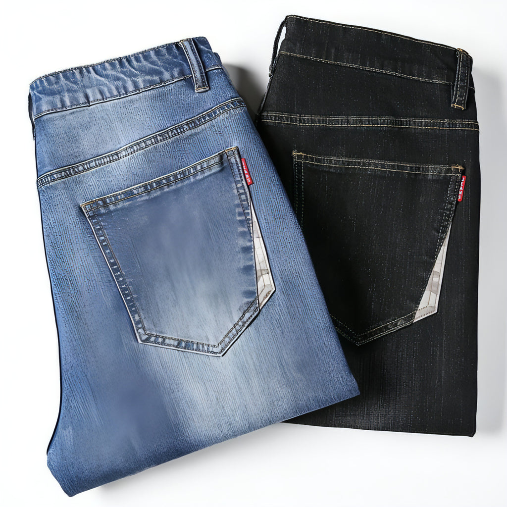 Pantalones vaqueros holgados de talla grande, pantalones harén, pantalones vaqueros elásticos para hombre