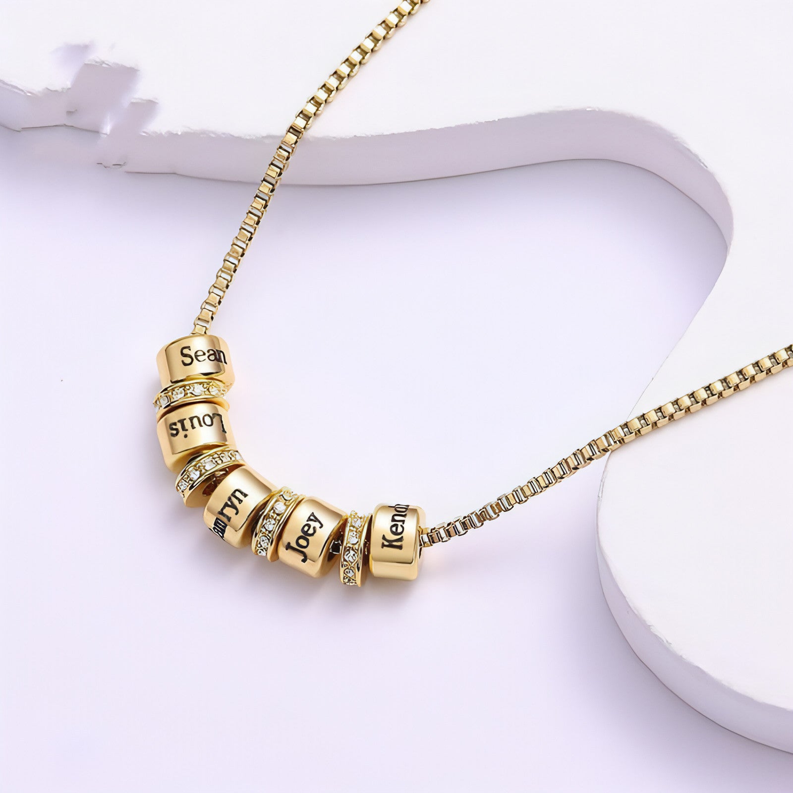 ✨ Personalized Diamond Bead Name Necklace – Your Story, Worn in Gold ✨
