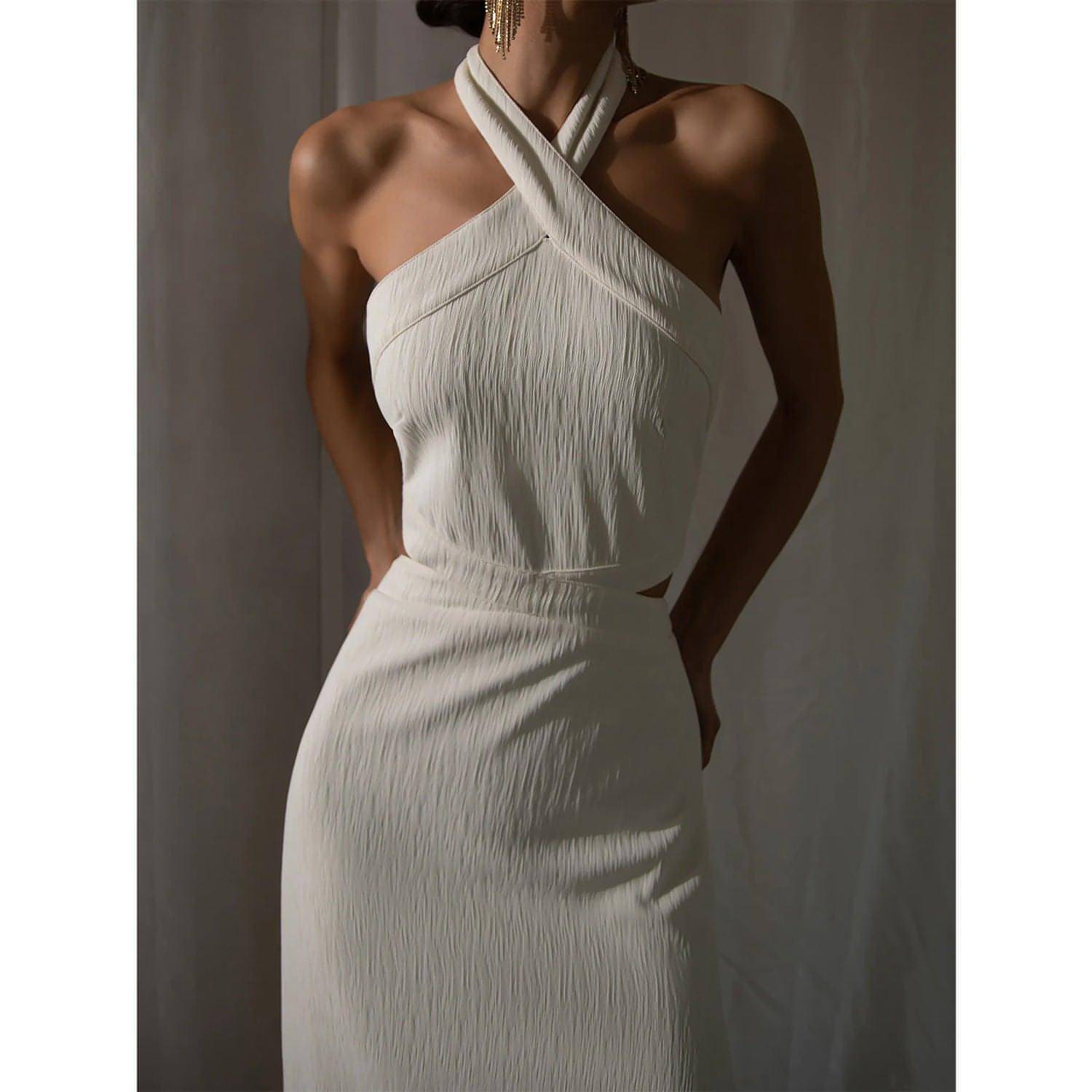 Vestido de poliéster con cuello estilo festivo para mujer