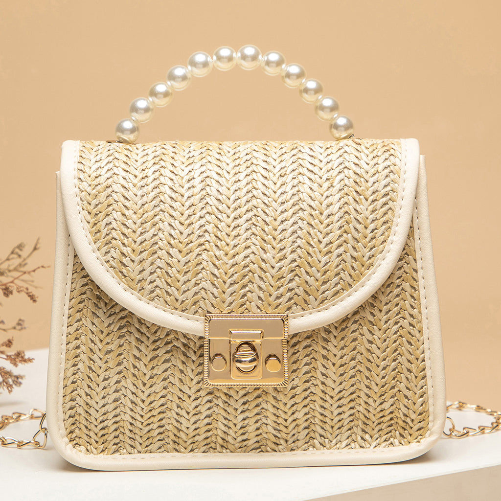 SolunaWeave™ – Petite Pearl Straw Bag