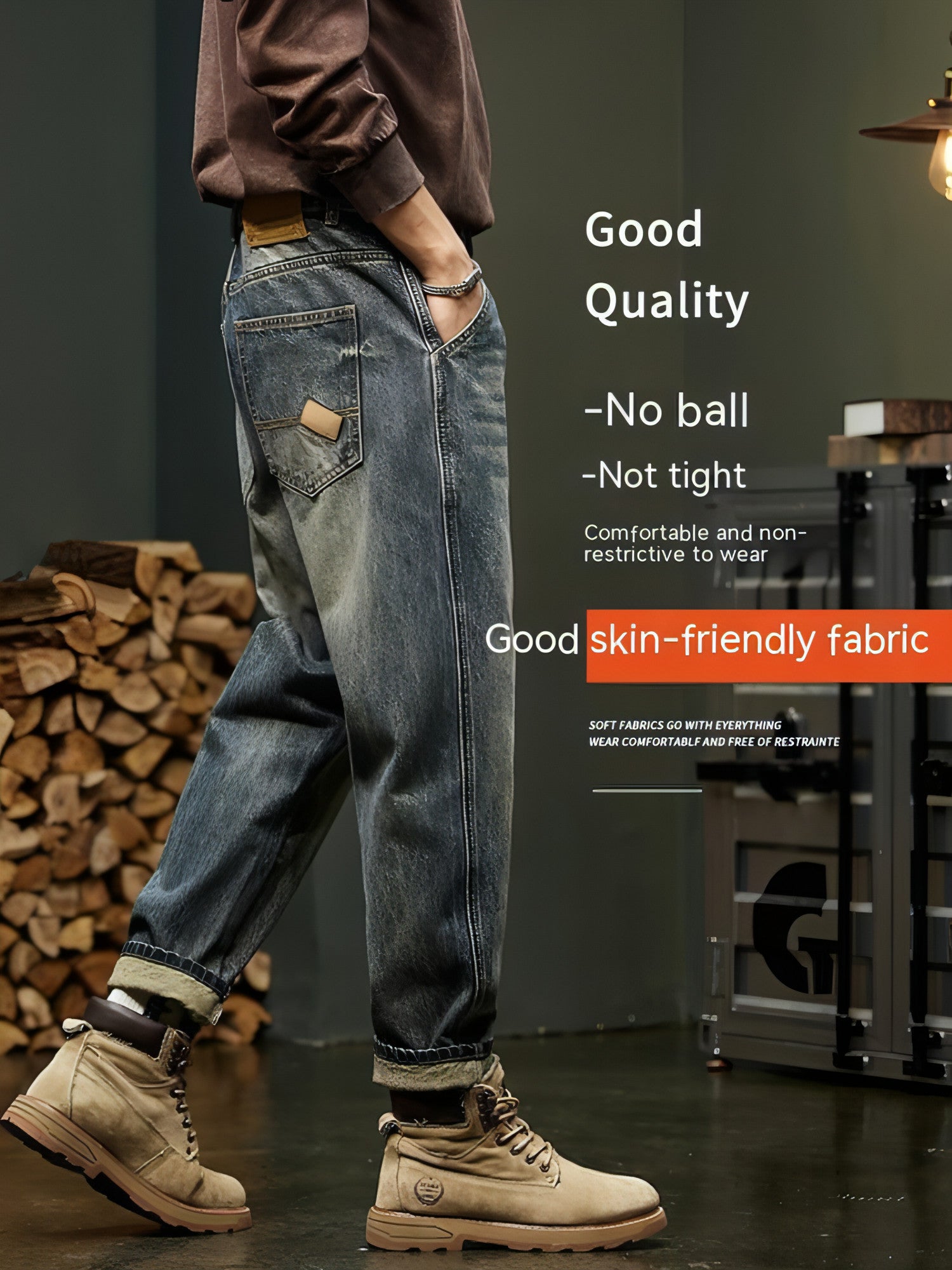 Pantalones cargo rectos y holgados para hombre (jeans)
