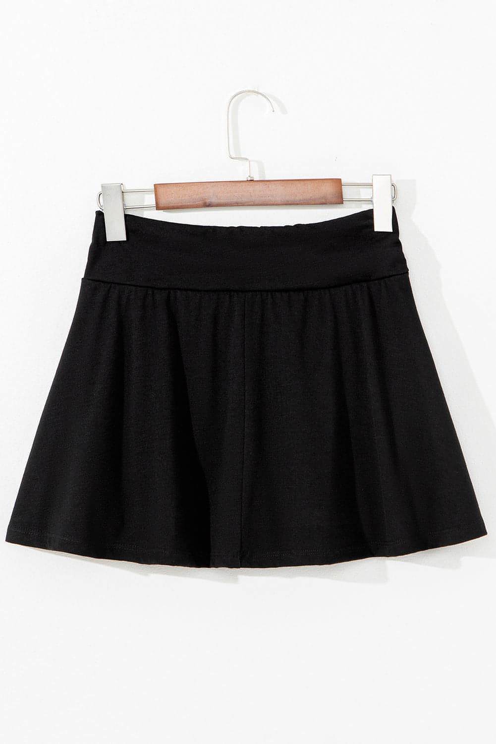 Zwarte brede tailleband met ruches en skort
