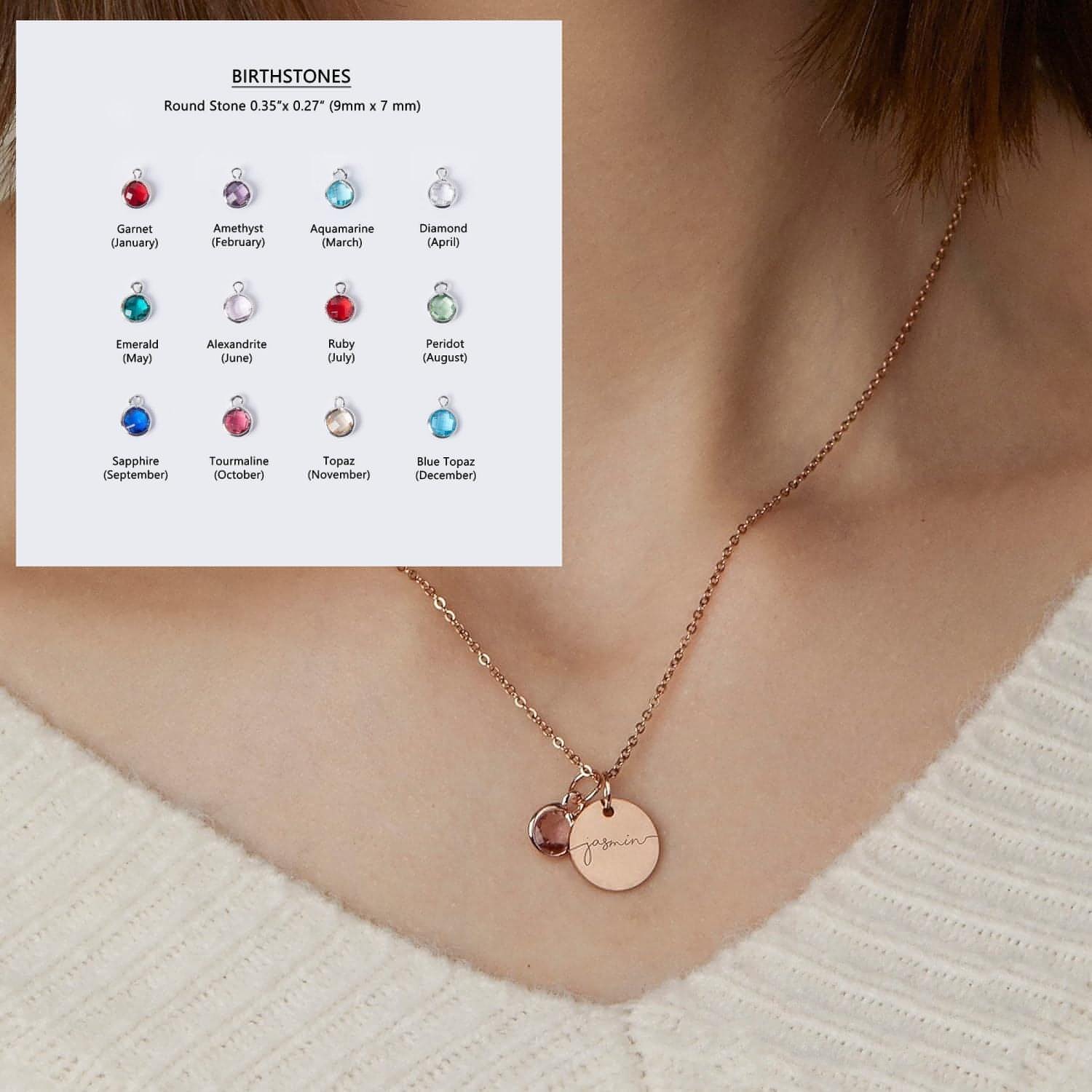 💎 Personalized Birthstone Name Necklace – A Gift from the Heart