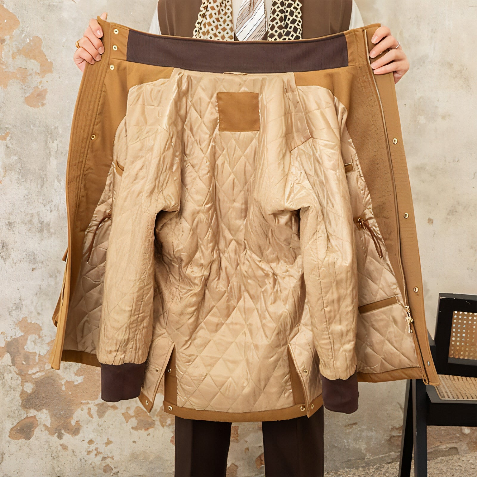 Chaqueta informal ajustada con capucha para hombre