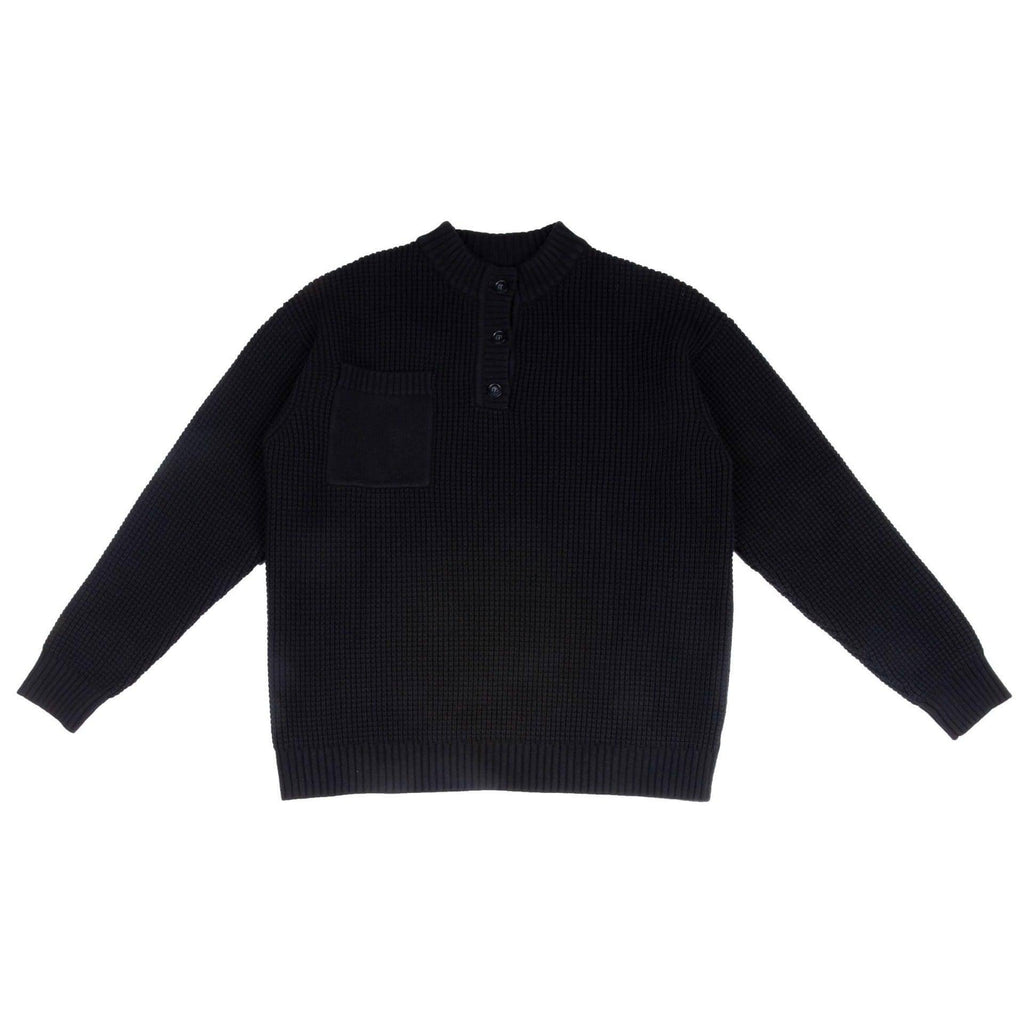 Suéter de cuello redondo estilo Old Money con cuello Henry para hombre