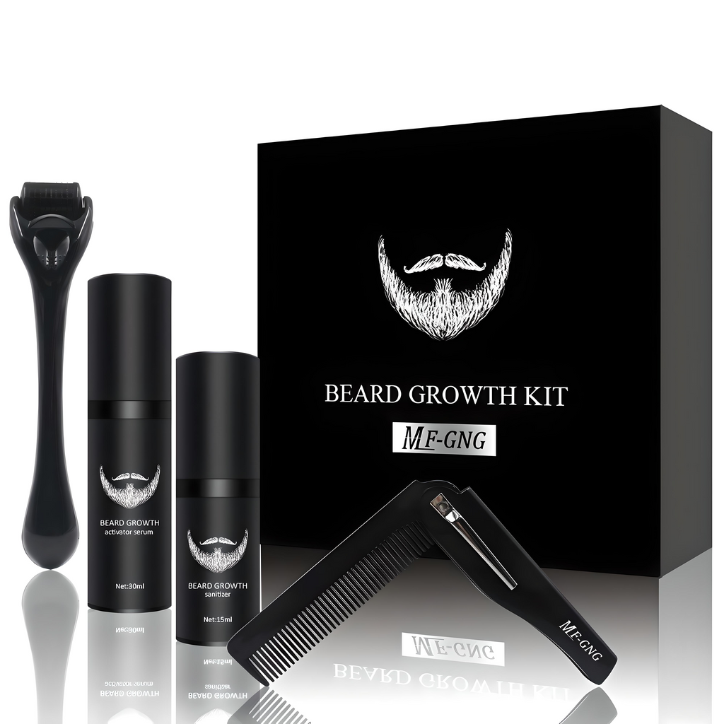 VOLTEN™ – Beard Grooming Kit with Derma Roller & Disinfectant