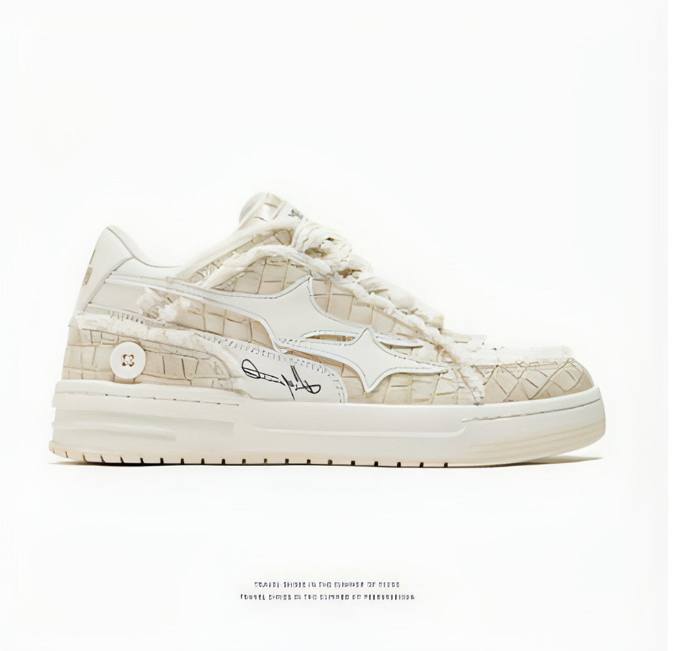Zapatos blancos transpirables informales de estilo coreano para hombre
