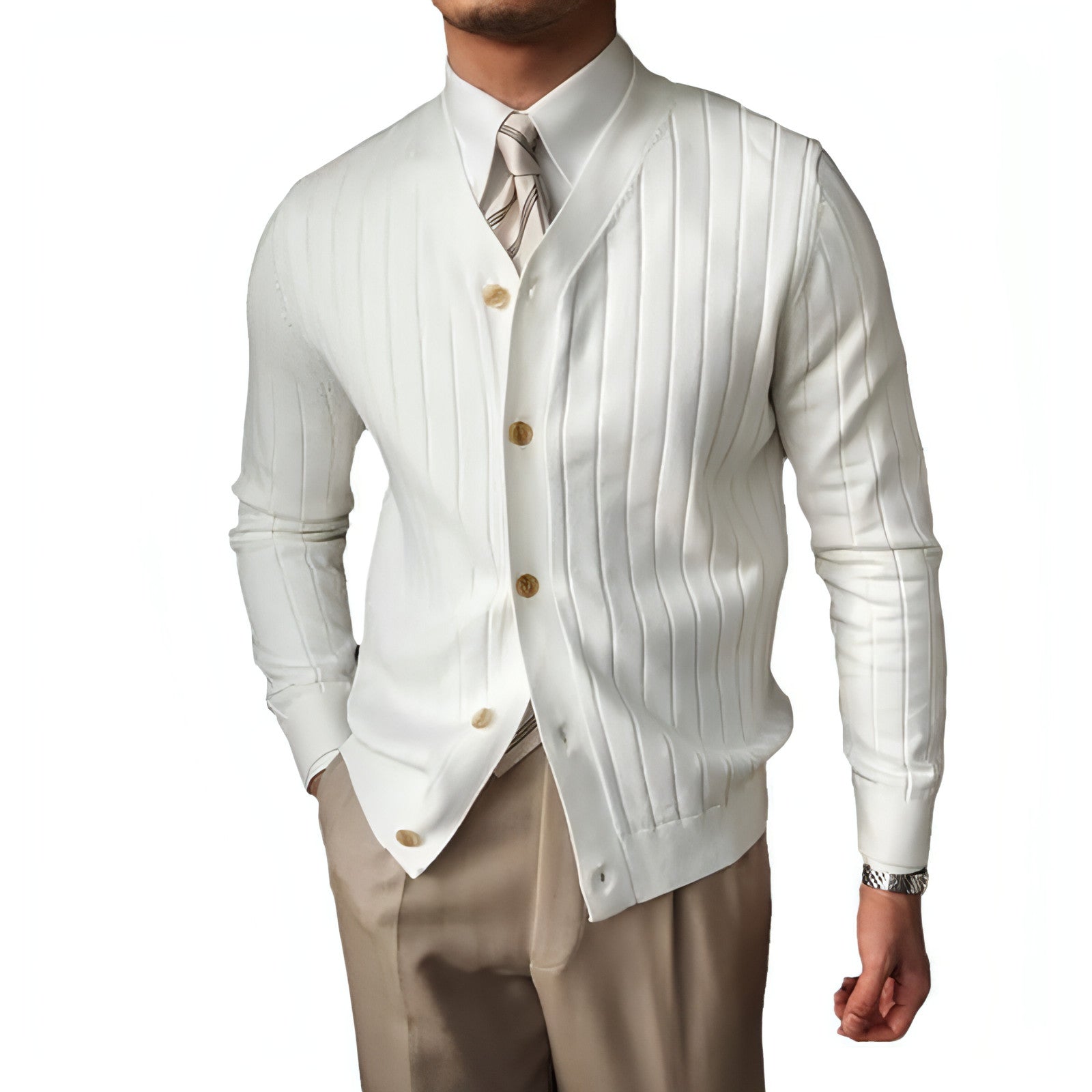 Cárdigan de punto para otoño e invierno para hombre