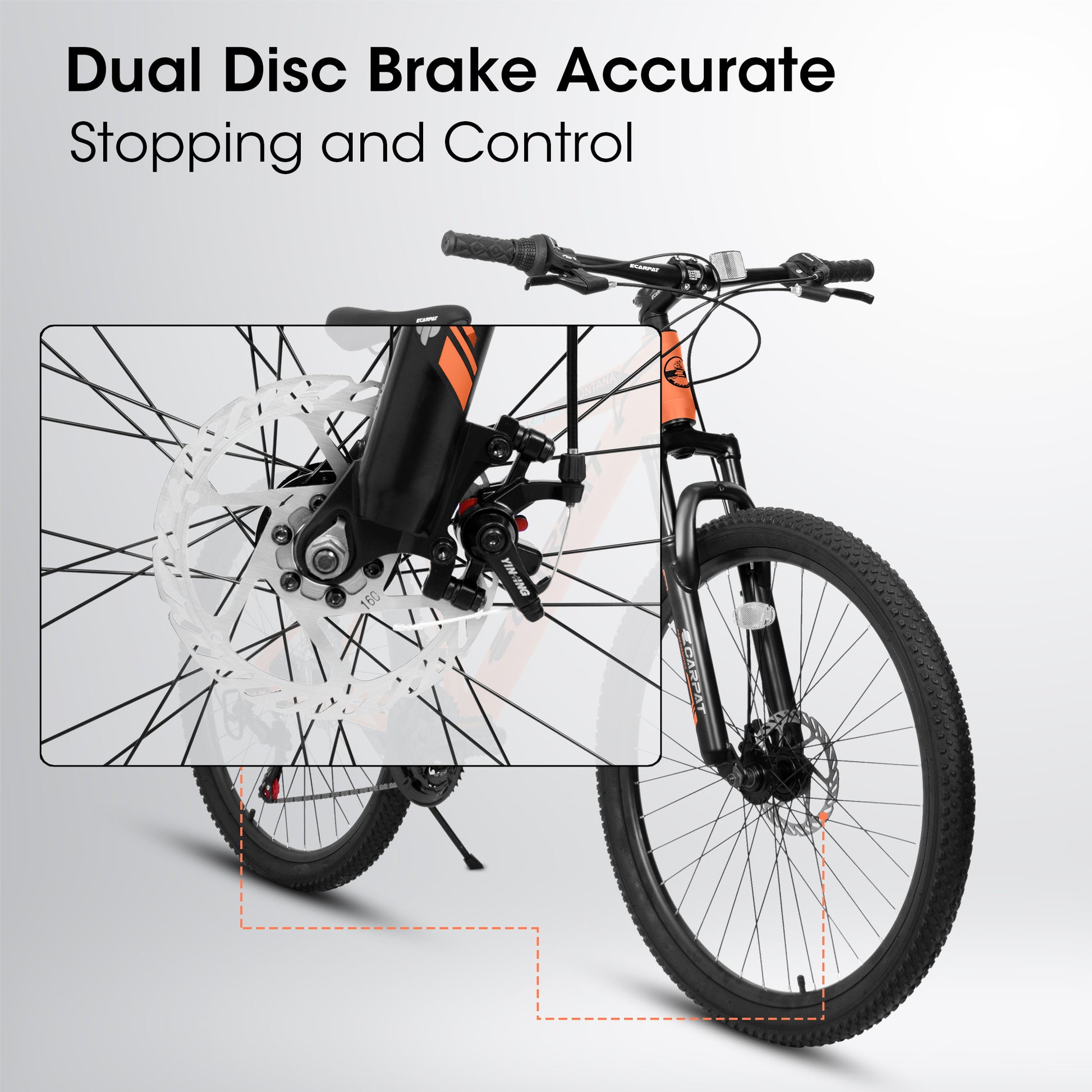 TrailLite™ – 26" ALUMINIUM Mountain Bike (21-Speed, Dual Disc, Orange)