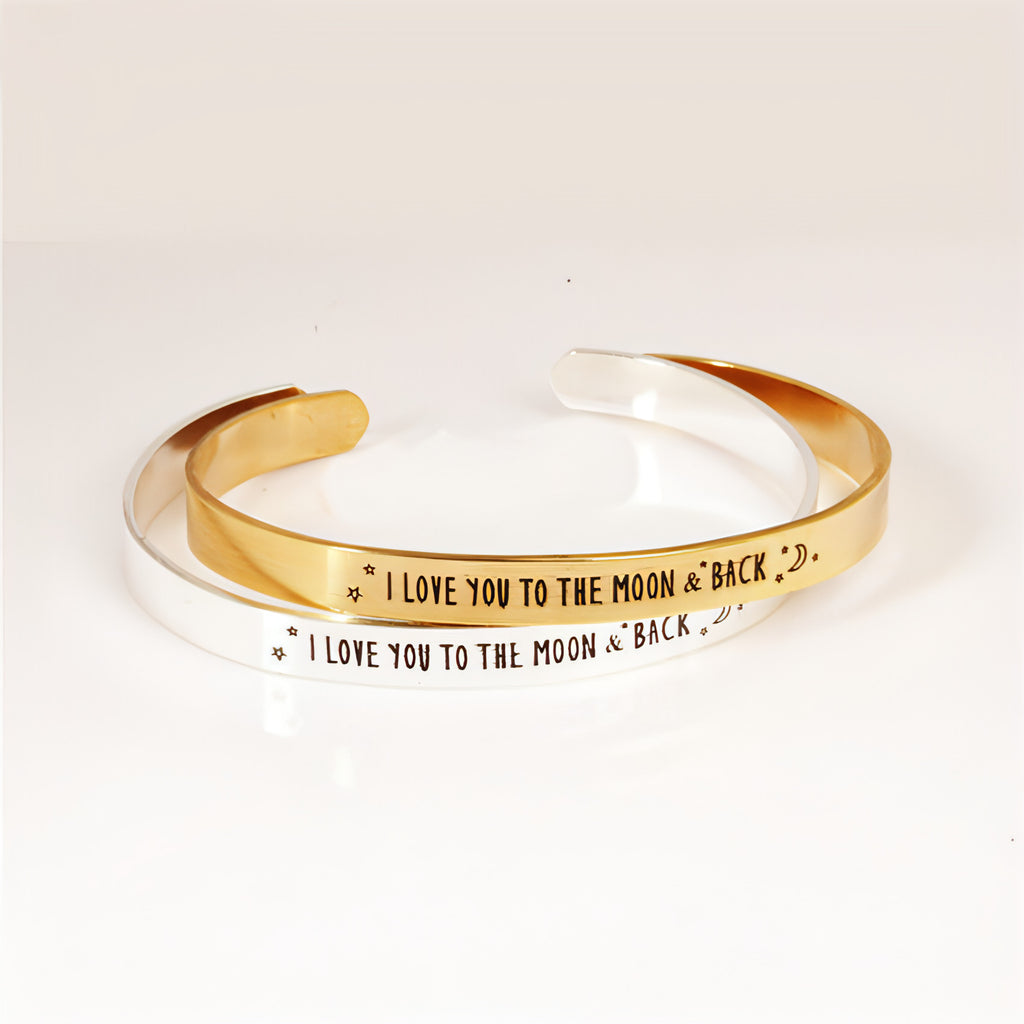 💖 Personalized Adjustable Cuff Bracelet – Your Words, Your Style