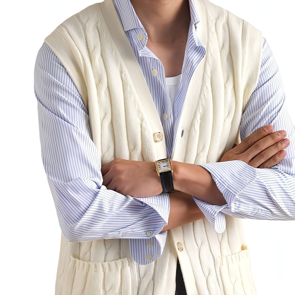 Suéter de lana tipo chaleco Aoyang para hombre, otoño e invierno