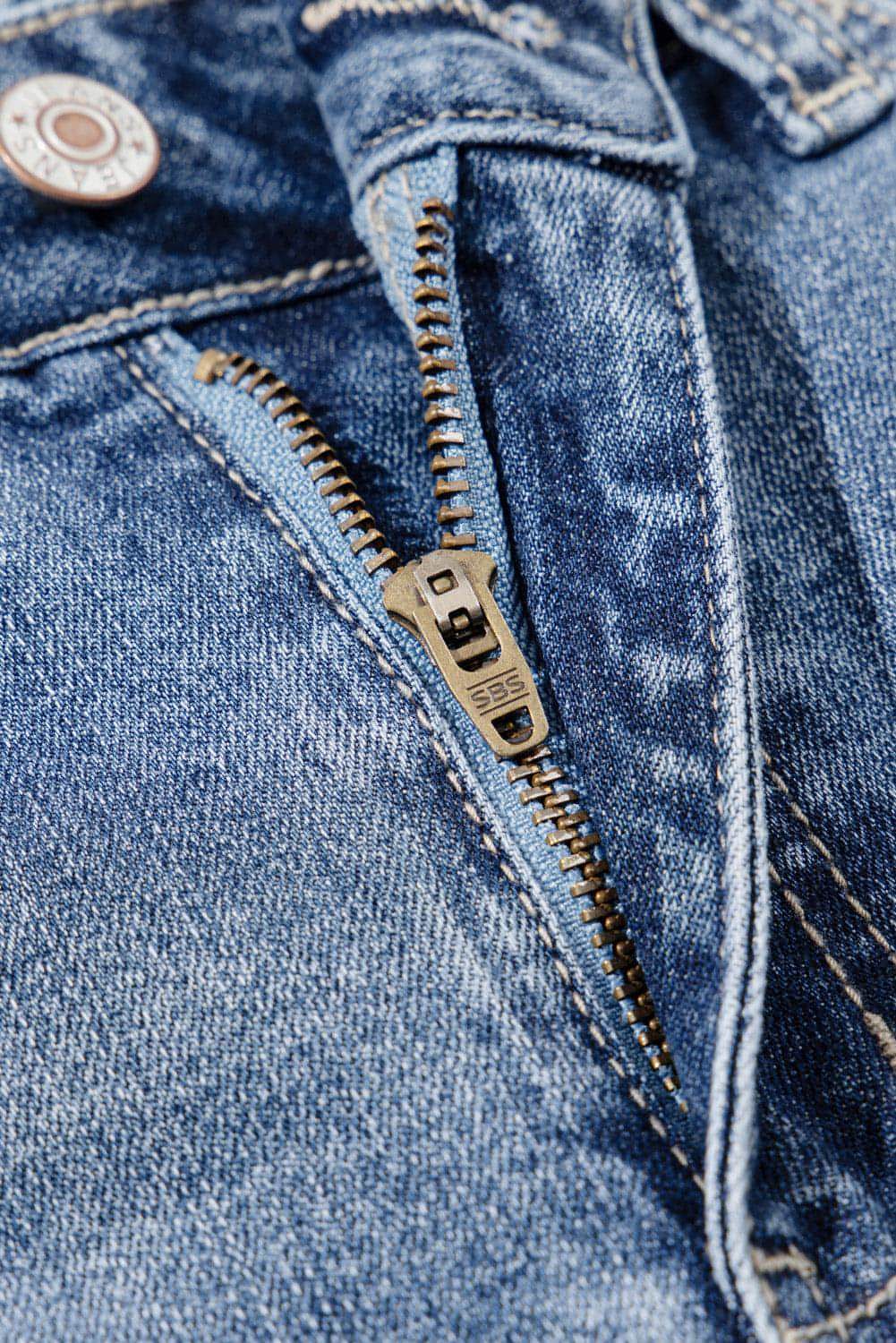 Dusk Blue High Rise Rabled Creseed Hem Alred Jeans