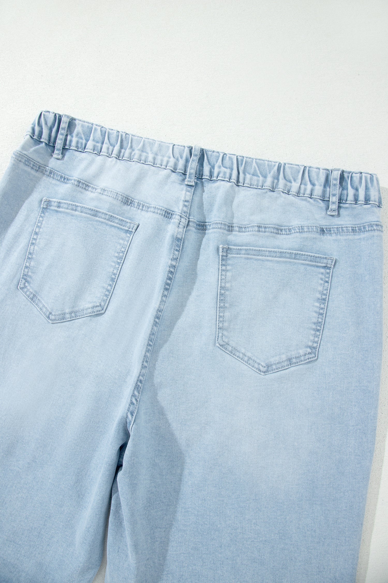 Beau Blue Plus Size Seam Detail Patch Pocket Raw Cut Shift Jeans