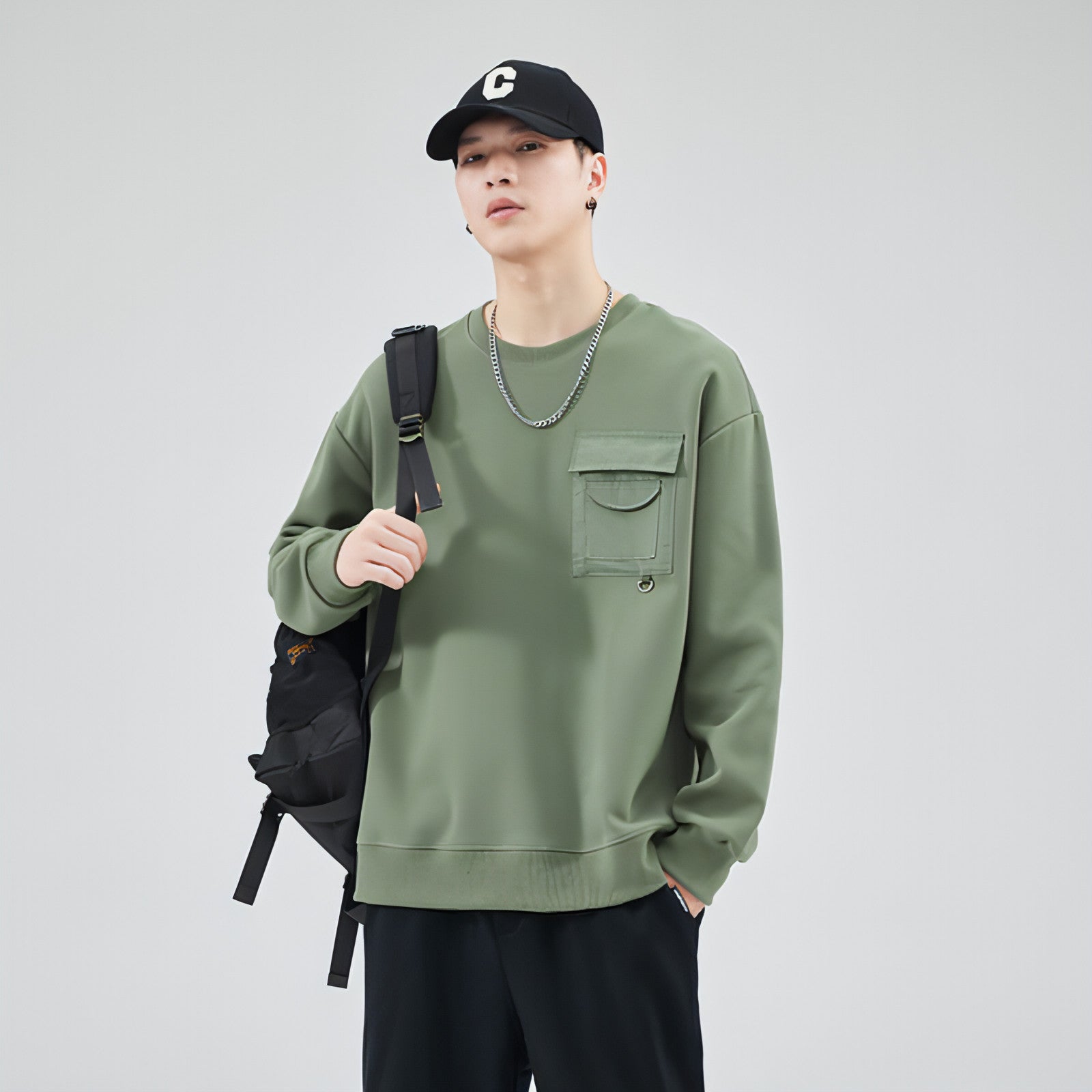 Men's Autumn Loose Round Neck Sweater