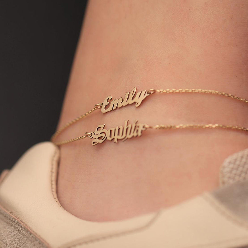 WOLFSHUNTER™ SIGNATURELINE – Personalized 316L Stainless Steel Name Anklet