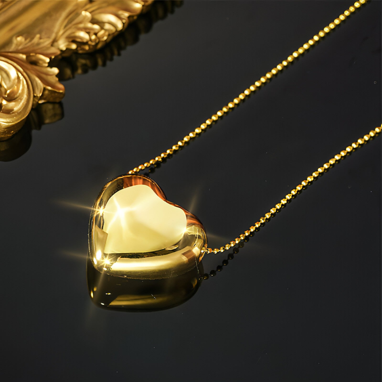 AuriLuxe™ – Personalized 18K Gold Love Pendant Necklace