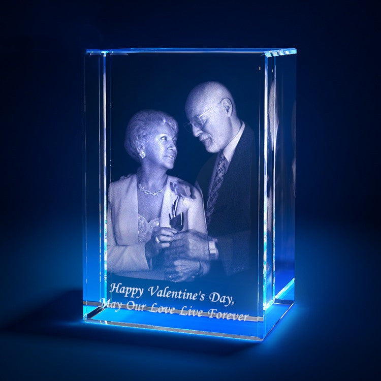 CrystalHeart™ – Personalized  Laser Engraved Glass Photo Cube
