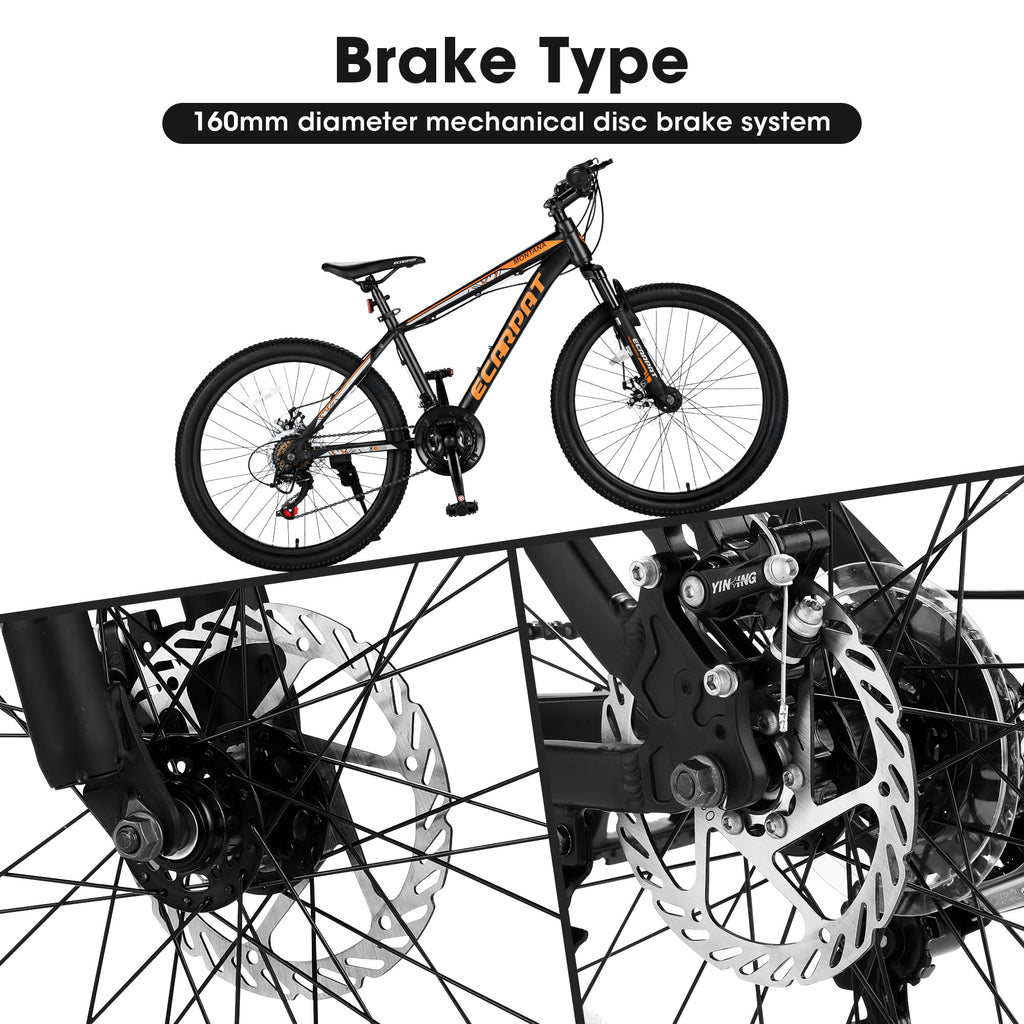 City-Cruizer – 24" Carpat™ ALUMINIUM Mountain Bike (21-Speed, Black-Orange)