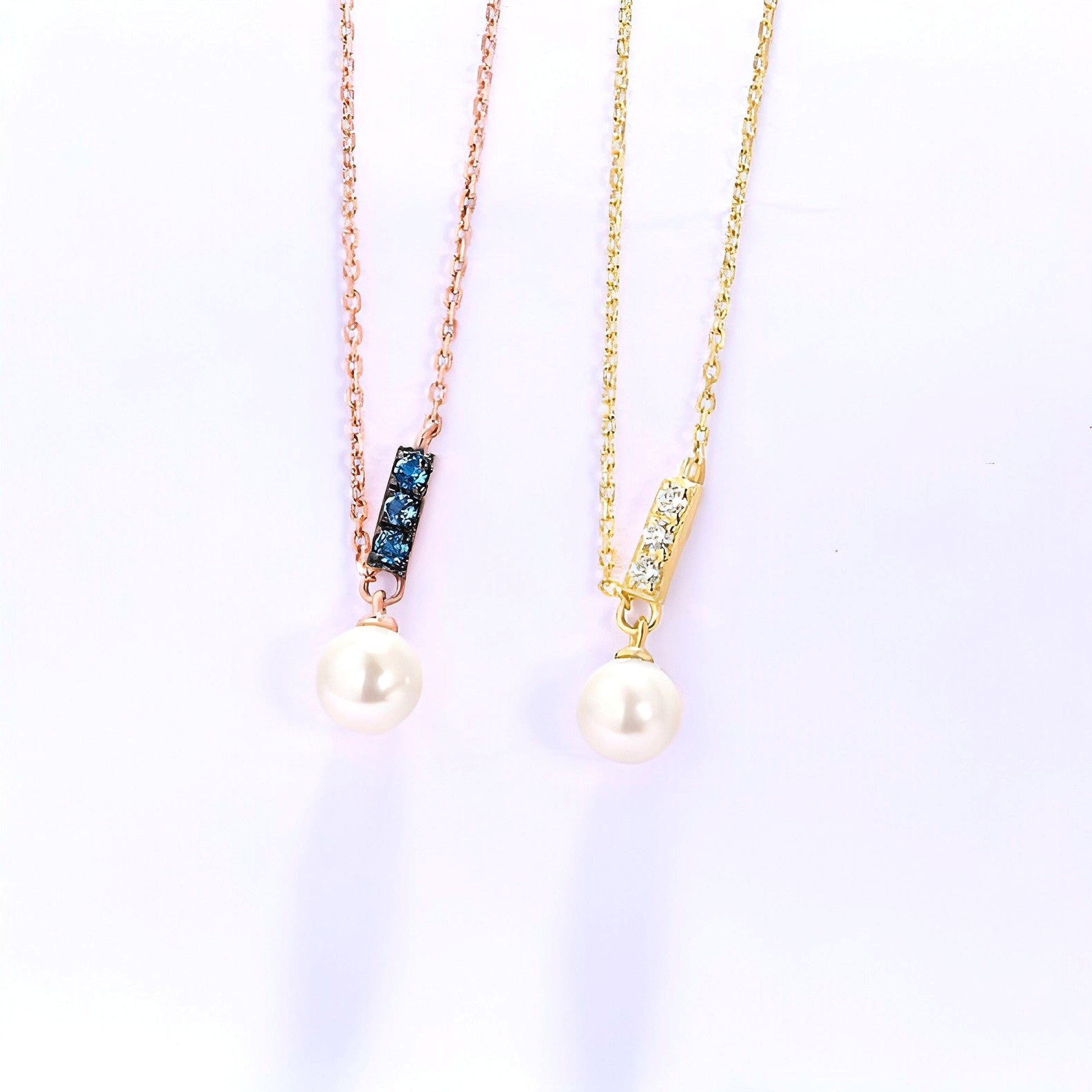 14K Rose Gold Jewelry New Korean Pearl Necklace Pendant all-match gold custom simple and elegant fashion wholesale - enhanced image 1