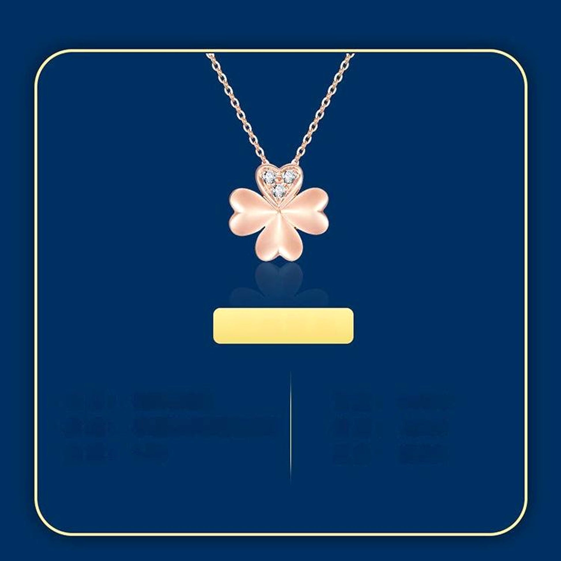 Rose Gold Clover Diamond Pendant Necklace - enhanced image 1