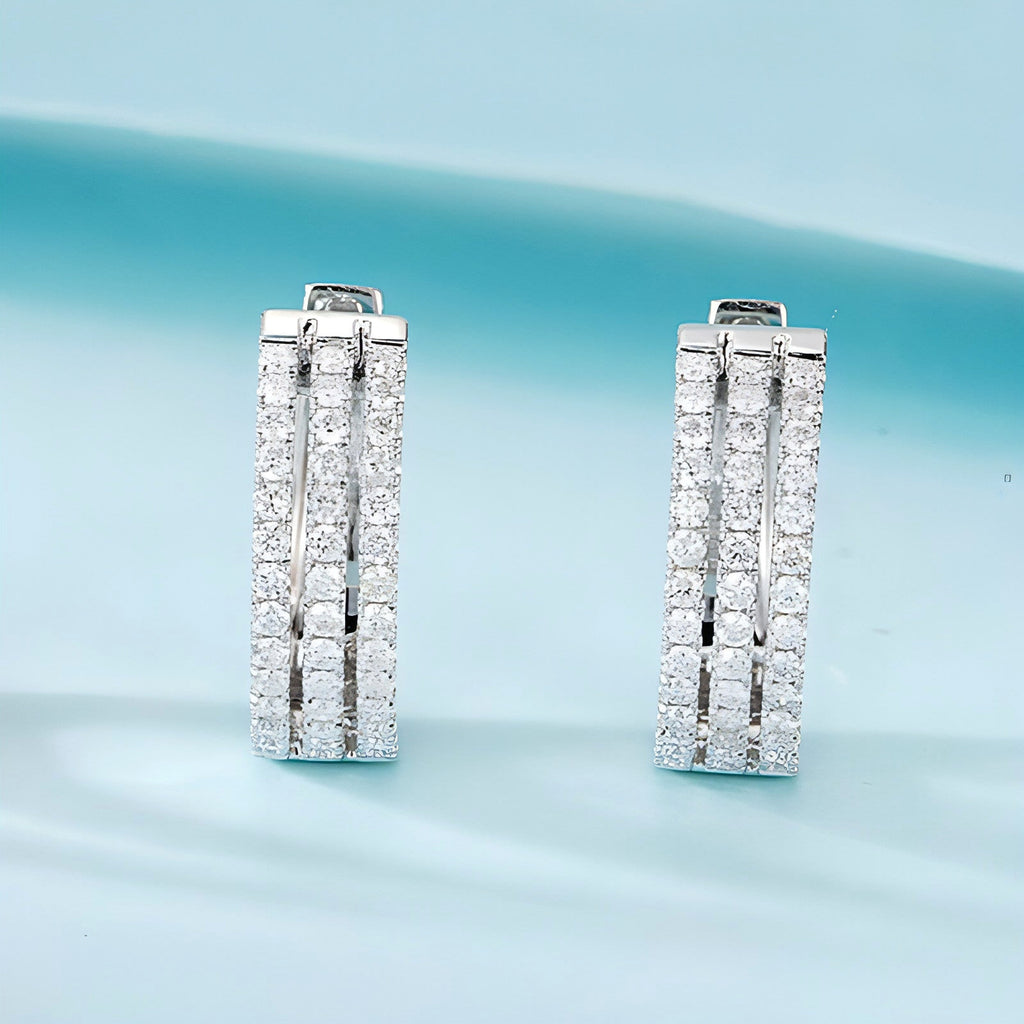Eternal Elegance 18K Diamond Earrings in Platinum - enhanced image 1
