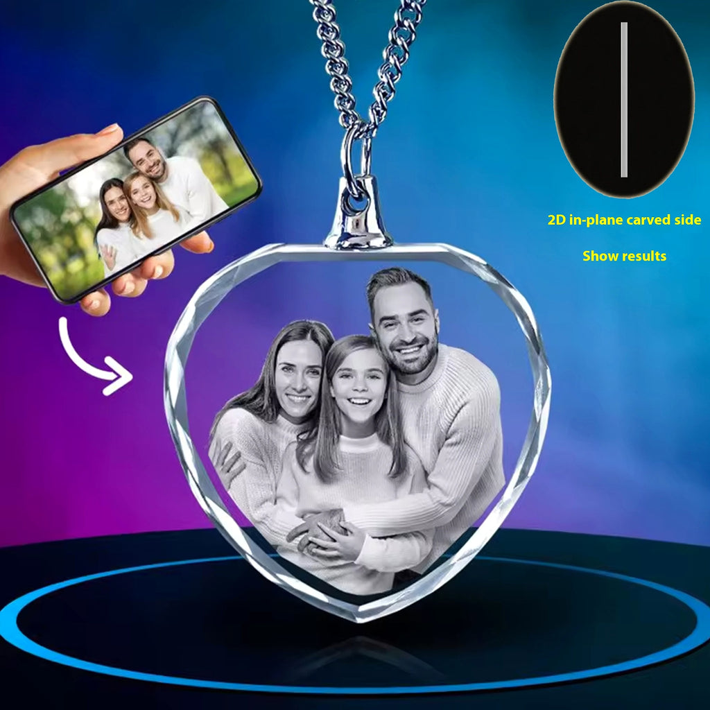 3D Laser Engraved Character Pet Photo Crystal Pendant - enhanced image 1